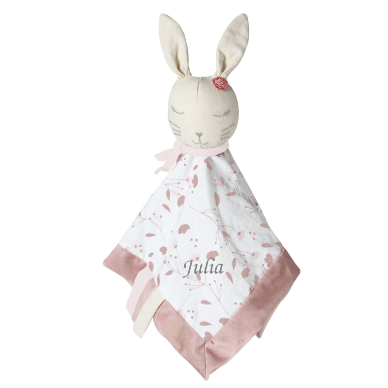  - rose and lili - comforter organic cotton rabbit pink white 30 cm 